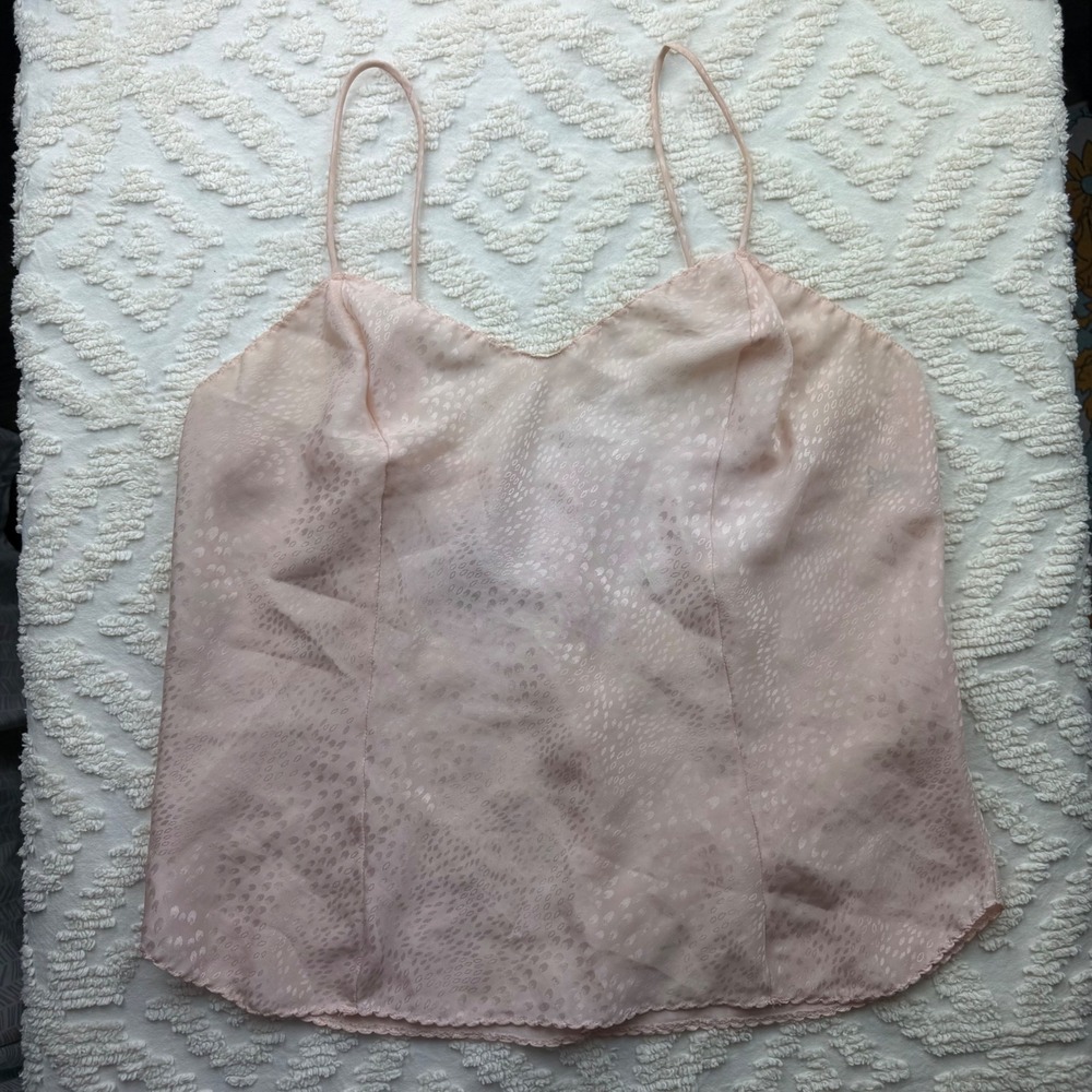 Deena Jacquard Animal Print Camisole‎ Pink 38 90s Lingerie Top Coquette Vintage